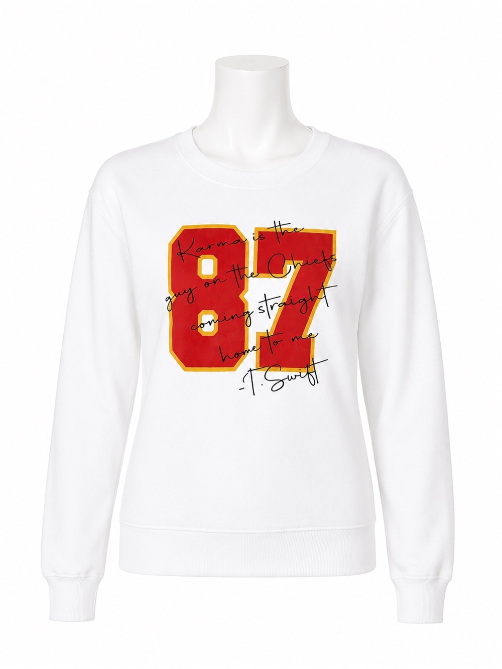 Size‎ S Gildan Women’s Taylor Swift Chiefs 87 Graphic Crewneck Sweatshirt